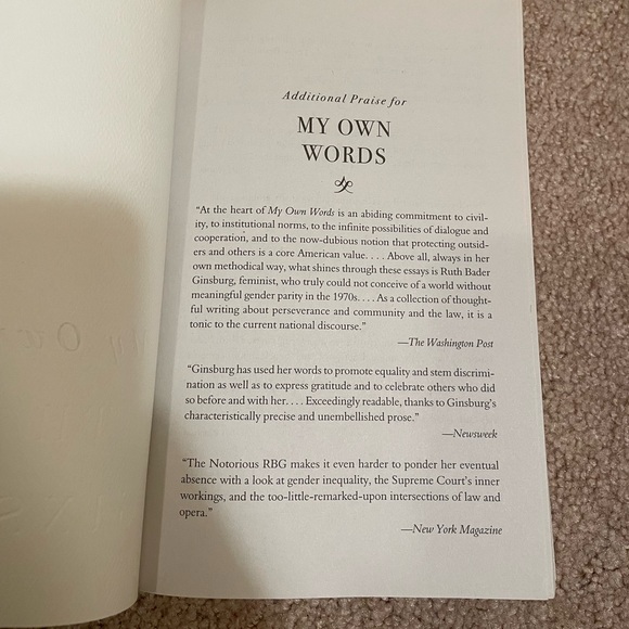 Book My Own Words by Ruth Bader Ginsburg - Picture 3 of 4